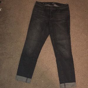 Ann Taylor LOFT grey washed skinny jeans
